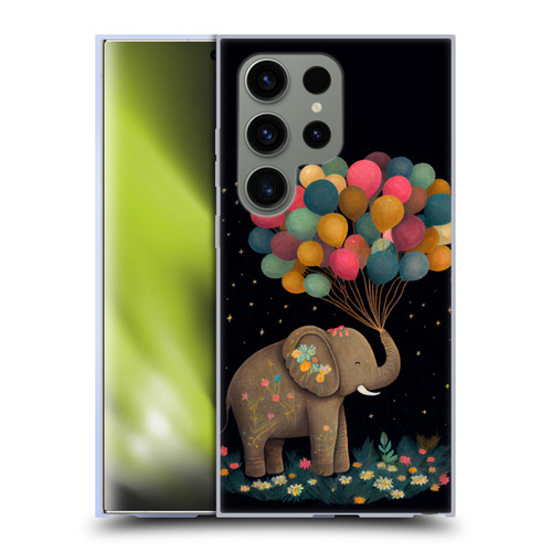 JK Stewart Art Elephant Holding Balloon Soft Gel Case for Samsung Galaxy S24 Ultra 5G