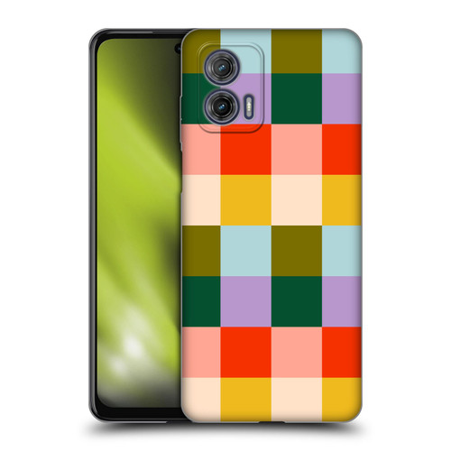 Gabriela Thomeu Retro Checkered Rainbow Vibe Soft Gel Case for Motorola Moto G73 5G