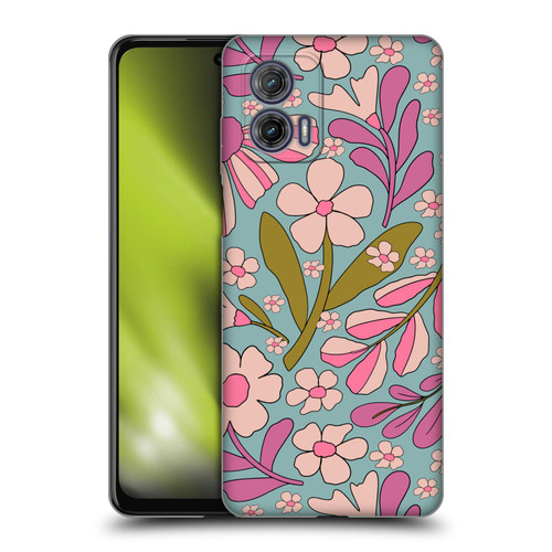 Gabriela Thomeu Retro Groovy 70s Blue Soft Gel Case for Motorola Moto G73 5G