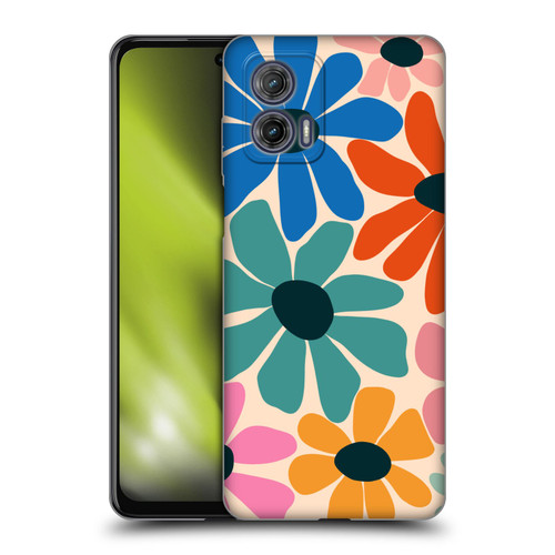 Gabriela Thomeu Retro Fun Floral Rainbow Color Soft Gel Case for Motorola Moto G73 5G