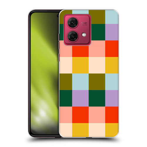 Gabriela Thomeu Retro Checkered Rainbow Vibe Soft Gel Case for Motorola Moto G84 5G