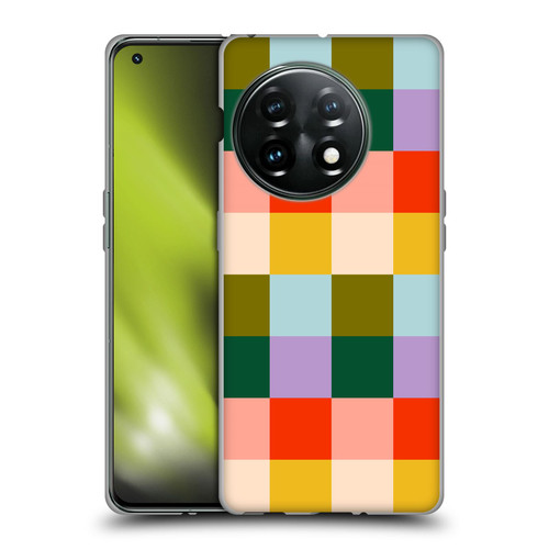 Gabriela Thomeu Retro Checkered Rainbow Vibe Soft Gel Case for OnePlus 11 5G