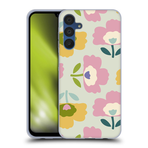 Gabriela Thomeu Retro Scandinavian Floral Soft Gel Case for Samsung Galaxy A15