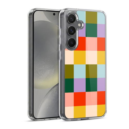 Gabriela Thomeu Retro Checkered Rainbow Vibe Soft Gel Case for Samsung Galaxy S24 5G & MagSafe
