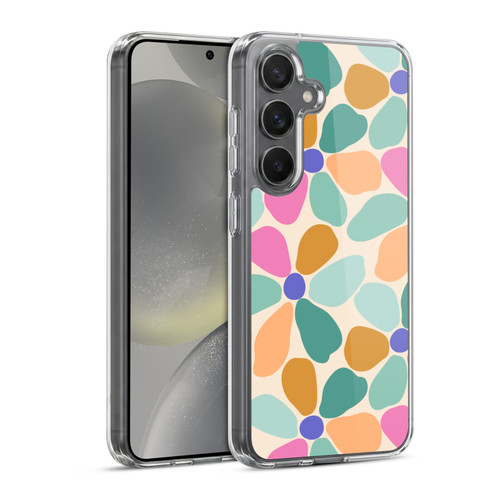 Gabriela Thomeu Retro Colorful Flowers Soft Gel Case for Samsung Galaxy S24 5G & MagSafe