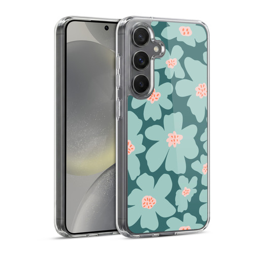 Gabriela Thomeu Retro Daisy Green Soft Gel Case for Samsung Galaxy S24 5G & MagSafe