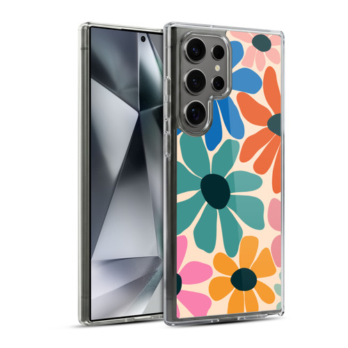 Gabriela Thomeu Retro Fun Floral Rainbow Color Soft Gel Case for Samsung Galaxy S24 Ultra 5G & MagSafe