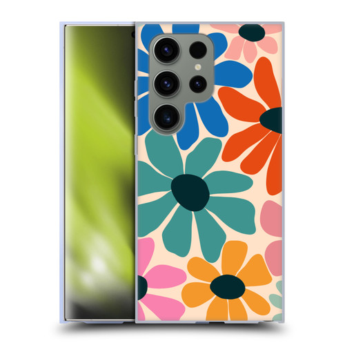 Gabriela Thomeu Retro Fun Floral Rainbow Color Soft Gel Case for Samsung Galaxy S24 Ultra 5G