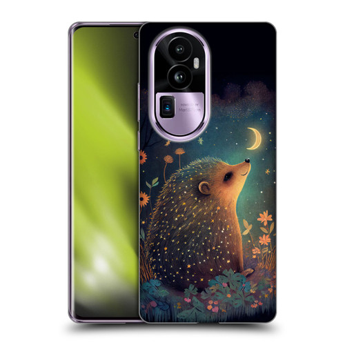 JK Stewart Graphics Hedgehog Looking Up At Stars Soft Gel Case for OPPO Reno10 Pro+
