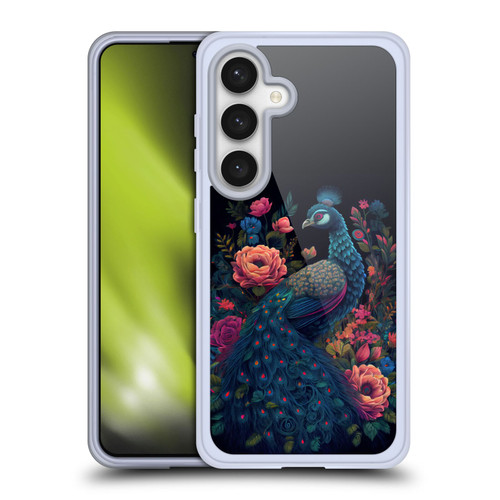 JK Stewart Graphics Peacock In Night Garden Soft Gel Case for Samsung Galaxy S24 5G