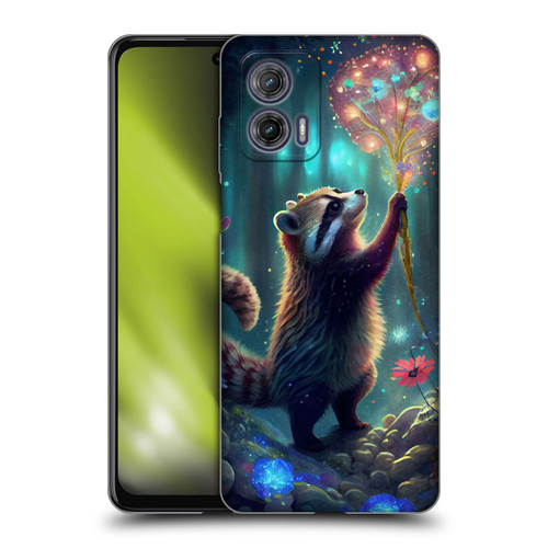 JK Stewart Key Art Raccoon Soft Gel Case for Motorola Moto G73 5G
