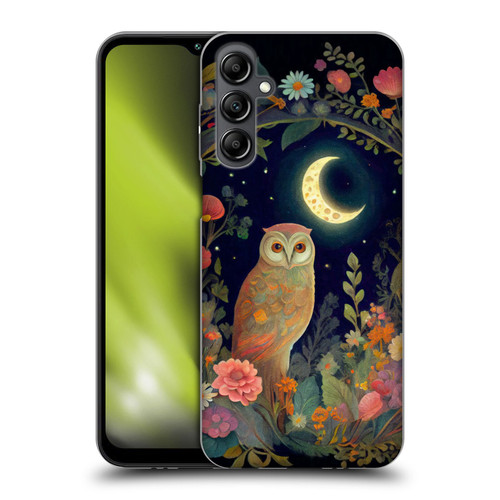 JK Stewart Key Art Owl Crescent Moon Night Garden Soft Gel Case for Samsung Galaxy M14 5G