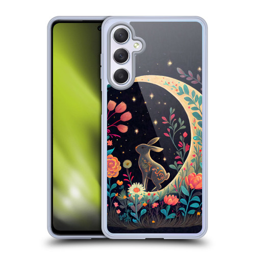 JK Stewart Key Art Rabbit On Crescent Moon Soft Gel Case for Samsung Galaxy M54 5G