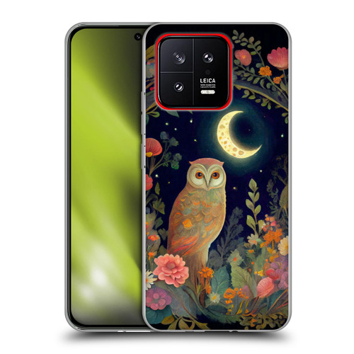 JK Stewart Key Art Owl Crescent Moon Night Garden Soft Gel Case for Xiaomi 13 5G