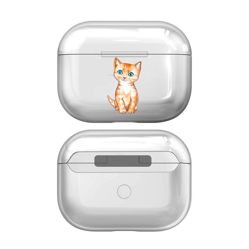 Micklyn Le Feuvre Animals Ginger Kitten Clear Hard Crystal Cover Case for Apple AirPods Pro 2 Charging Case