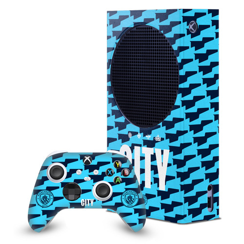 Manchester City Man City FC Logo Art City Pattern Game Console Wrap and Game Controller Skin Bundle for Microsoft Series S Console & Controller