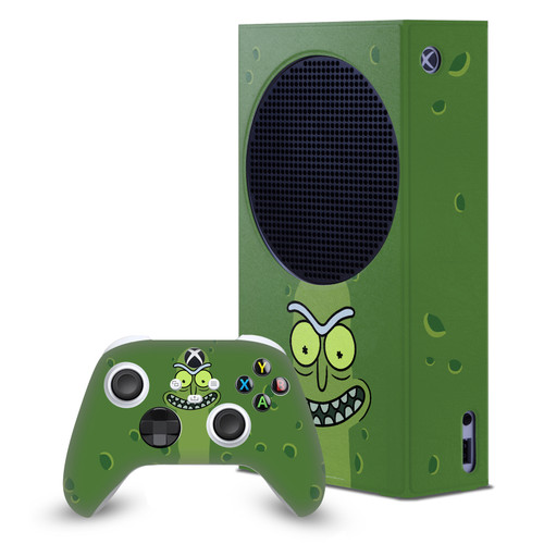 Rick And Morty Graphics Pickle Rick Game Console Wrap and Game Controller Skin Bundle for Microsoft Series S Console & Controller