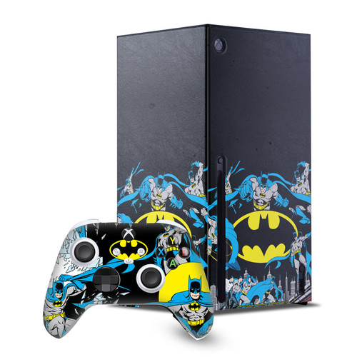 Batman DC Comics Logos And Comic Book Classic Game Console Wrap and Game Controller Skin Bundle for Microsoft Series X Console & Controller