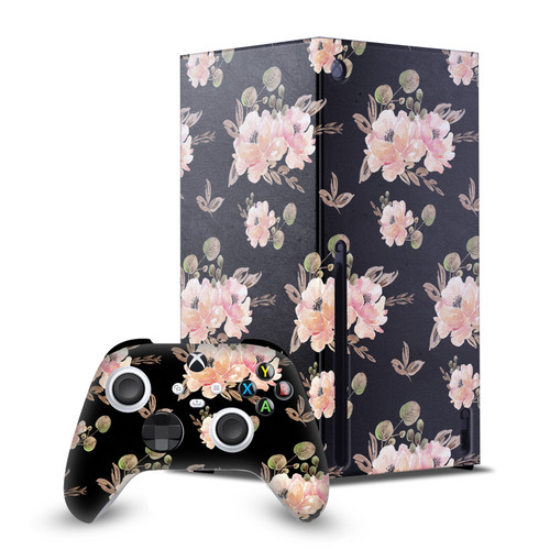 Anis Illustration Art Mix Vintage Black Game Console Wrap and Game Controller Skin Bundle for Microsoft Series X Console & Controller