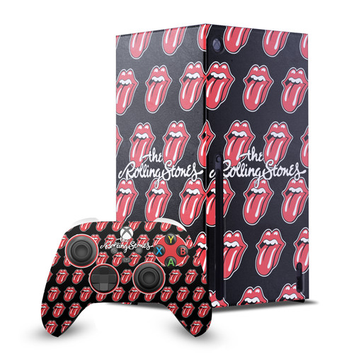 The Rolling Stones Art Licks Tongue Logo Game Console Wrap and Game Controller Skin Bundle for Microsoft Series X Console & Controller