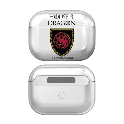 House Of The Dragon: Television Series Graphics Shield Art Clear Hard Crystal Cover Case for Apple AirPods Pro 2 Charging Case