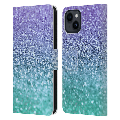 Monika Strigel Glitter Collection Lavender Leather Book Wallet Case Cover For Apple iPhone 15