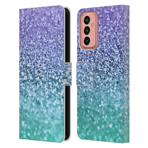 Monika Strigel Glitter Collection Lavender Leather Book Wallet Case Cover For Samsung Galaxy M13 (2022)