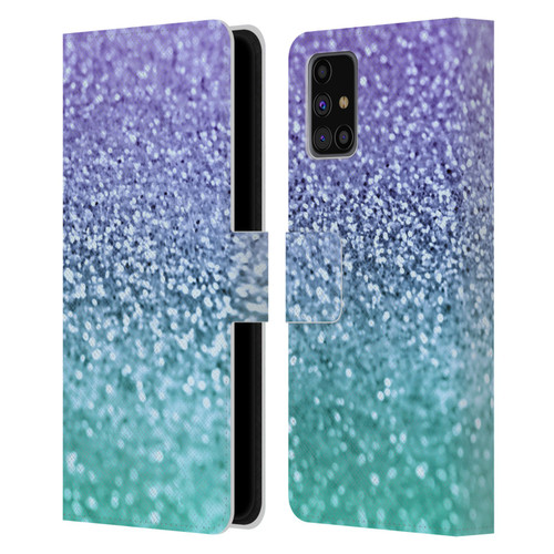 Monika Strigel Glitter Collection Lavender Leather Book Wallet Case Cover For Samsung Galaxy M31s (2020)