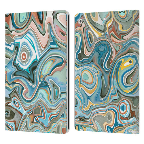 Ninola Abstract 3 Blue Mineral Agates Leather Book Wallet Case Cover For Apple iPad 10.2 2019/2020/2021