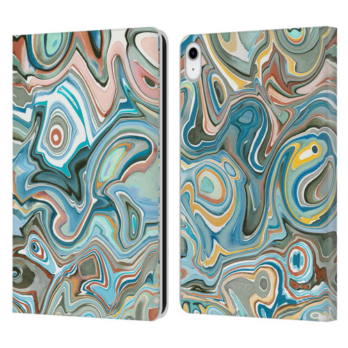 Ninola Abstract 3 Blue Mineral Agates Leather Book Wallet Case Cover For Apple iPad 10.9 (2022)