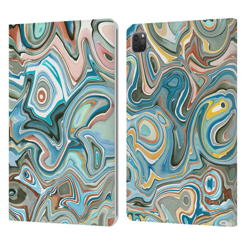 Ninola Abstract 3 Blue Mineral Agates Leather Book Wallet Case Cover For Apple iPad Pro 11 2020 / 2021 / 2022