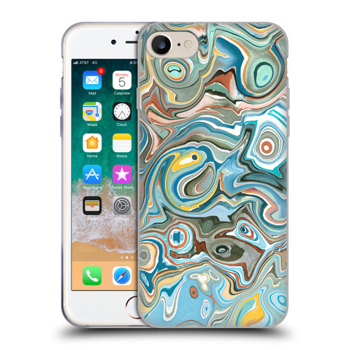 Ninola Abstract 3 Blue Mineral Agates Soft Gel Case for Apple iPhone 7 / 8 / SE 2020 & 2022