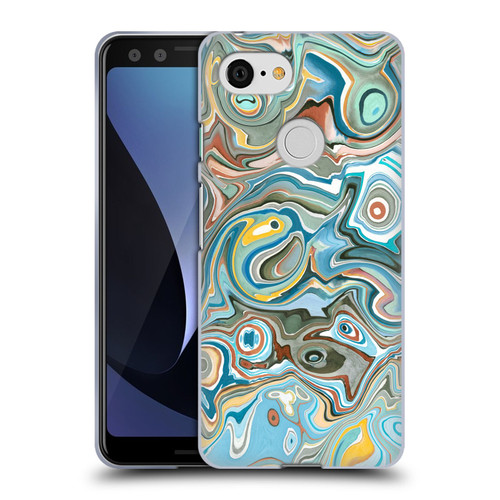 Ninola Abstract 3 Blue Mineral Agates Soft Gel Case for Google Pixel 3
