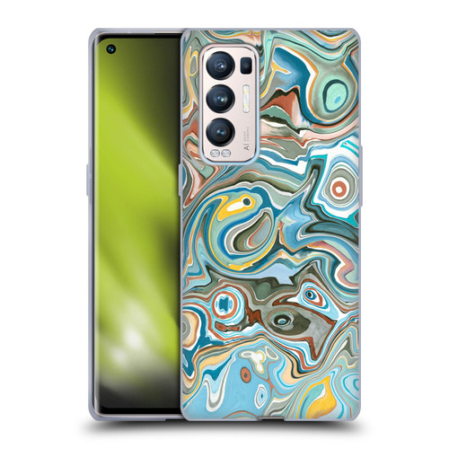 Ninola Abstract 3 Blue Mineral Agates Soft Gel Case for OPPO Find X3 Neo / Reno5 Pro+ 5G