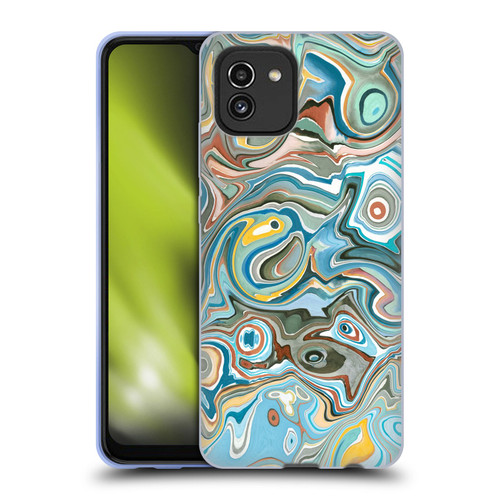 Ninola Abstract 3 Blue Mineral Agates Soft Gel Case for Samsung Galaxy A03 (2021)