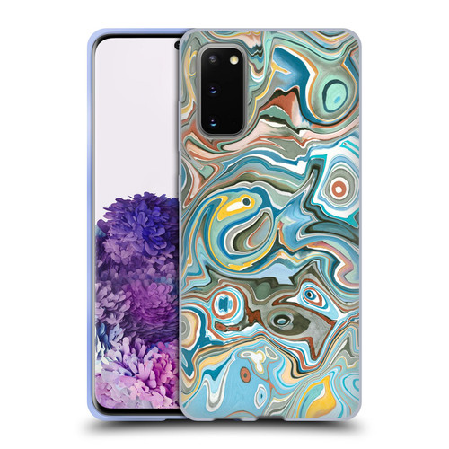 Ninola Abstract 3 Blue Mineral Agates Soft Gel Case for Samsung Galaxy S20 / S20 5G