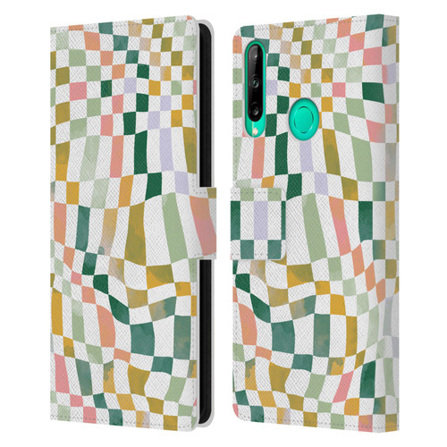 Ninola Checker Pattern Nostalgic Squares Leather Book Wallet Case Cover For Huawei P40 lite E