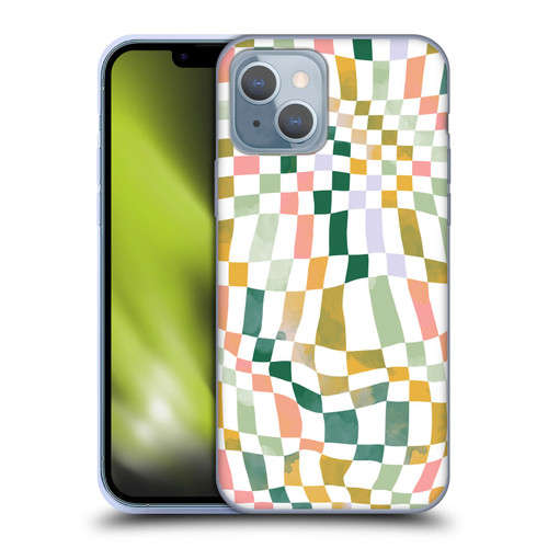 Ninola Checker Pattern Nostalgic Squares Soft Gel Case for Apple iPhone 14
