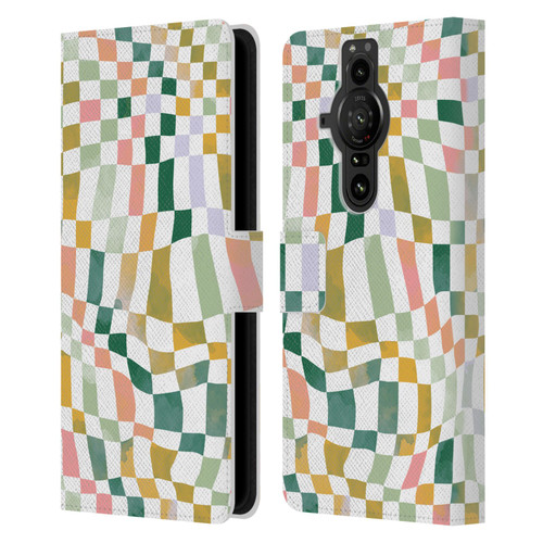 Ninola Checker Pattern Nostalgic Squares Leather Book Wallet Case Cover For Sony Xperia Pro-I