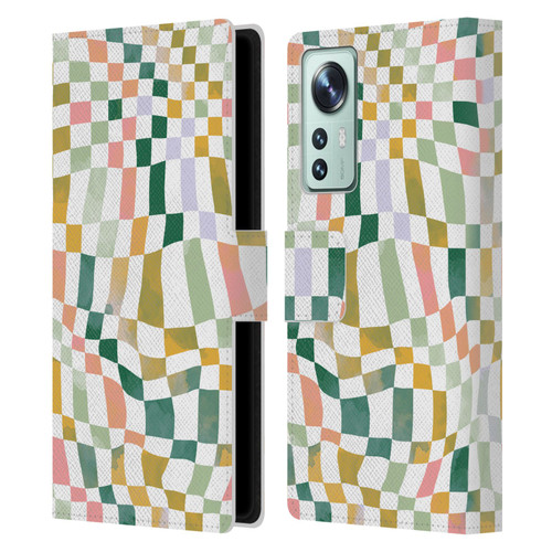 Ninola Checker Pattern Nostalgic Squares Leather Book Wallet Case Cover For Xiaomi 12