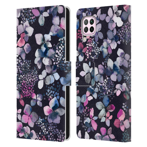 Ninola Floral Hydrangea Astronomical Leather Book Wallet Case Cover For Huawei Nova 6 SE / P40 Lite