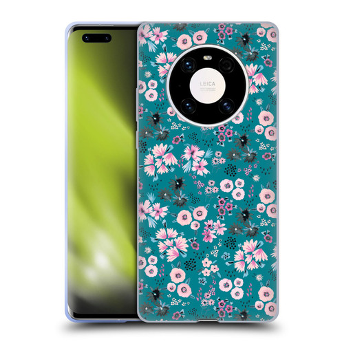 Ninola Floral Patterns Little Dark Turquoise Soft Gel Case for Huawei Mate 40 Pro 5G