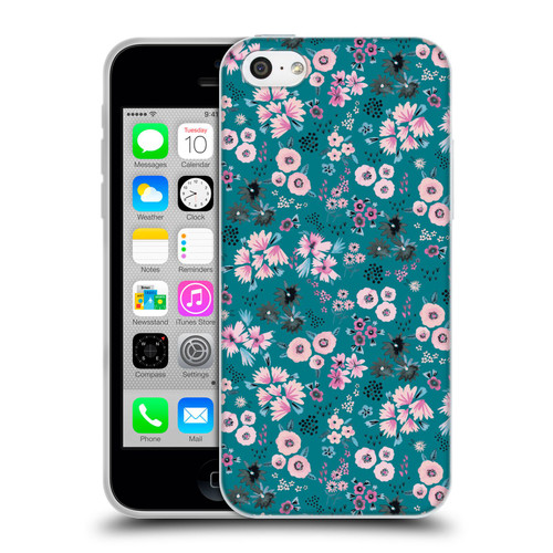 Ninola Floral Patterns Little Dark Turquoise Soft Gel Case for Apple iPhone 5c