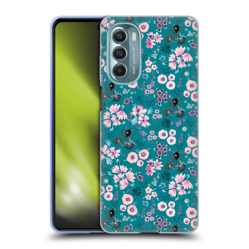 Ninola Floral Patterns Little Dark Turquoise Soft Gel Case for Motorola Moto G Stylus 5G (2022)