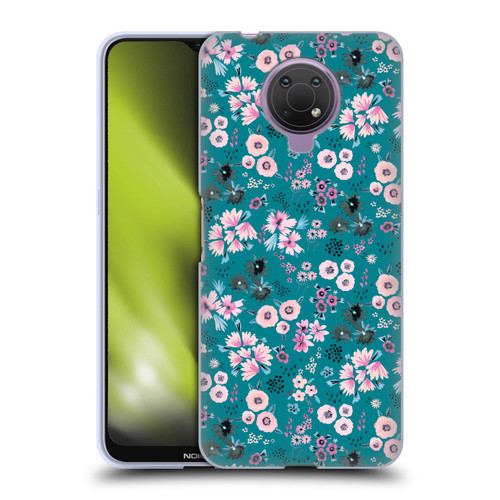 Ninola Floral Patterns Little Dark Turquoise Soft Gel Case for Nokia G10