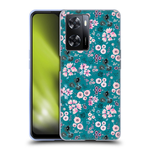 Ninola Floral Patterns Little Dark Turquoise Soft Gel Case for OPPO A57s