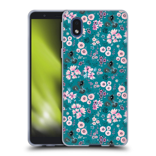 Ninola Floral Patterns Little Dark Turquoise Soft Gel Case for Samsung Galaxy A01 Core (2020)