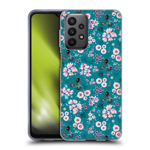 Ninola Floral Patterns Little Dark Turquoise Soft Gel Case for Samsung Galaxy A23 / 5G (2022)