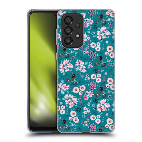 Ninola Floral Patterns Little Dark Turquoise Soft Gel Case for Samsung Galaxy A33 5G (2022)