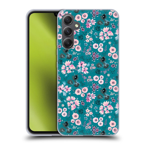 Ninola Floral Patterns Little Dark Turquoise Soft Gel Case for Samsung Galaxy A34 5G
